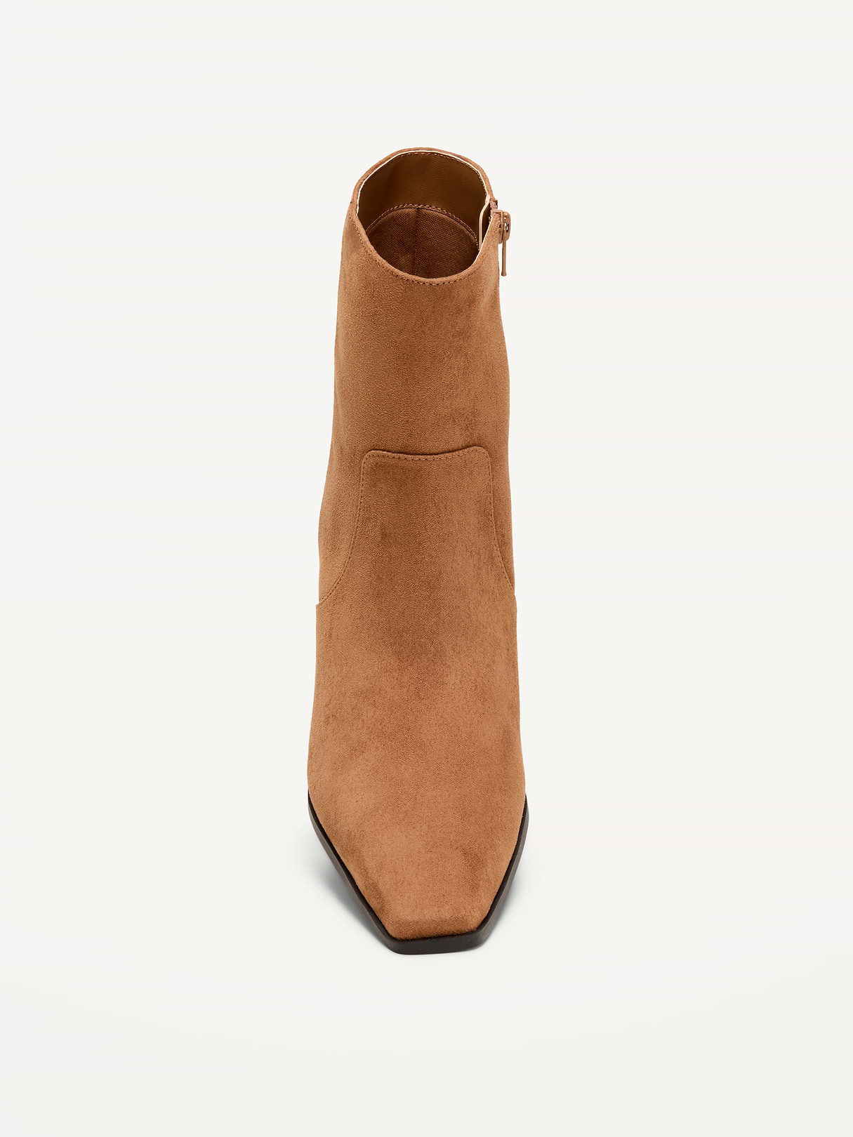 Faux-Suede Low-Heel Booties for Women - Camel