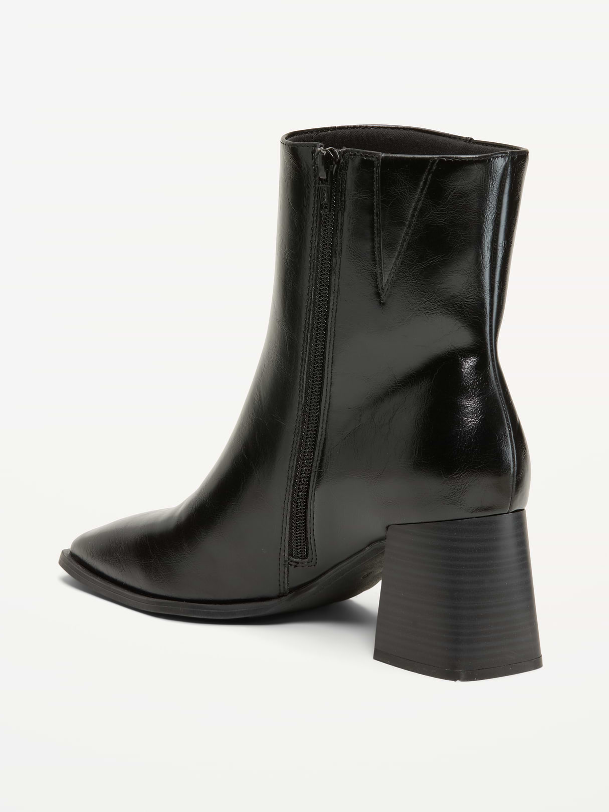 Square-Toe Block-Heel Boots for Women - Black Jack