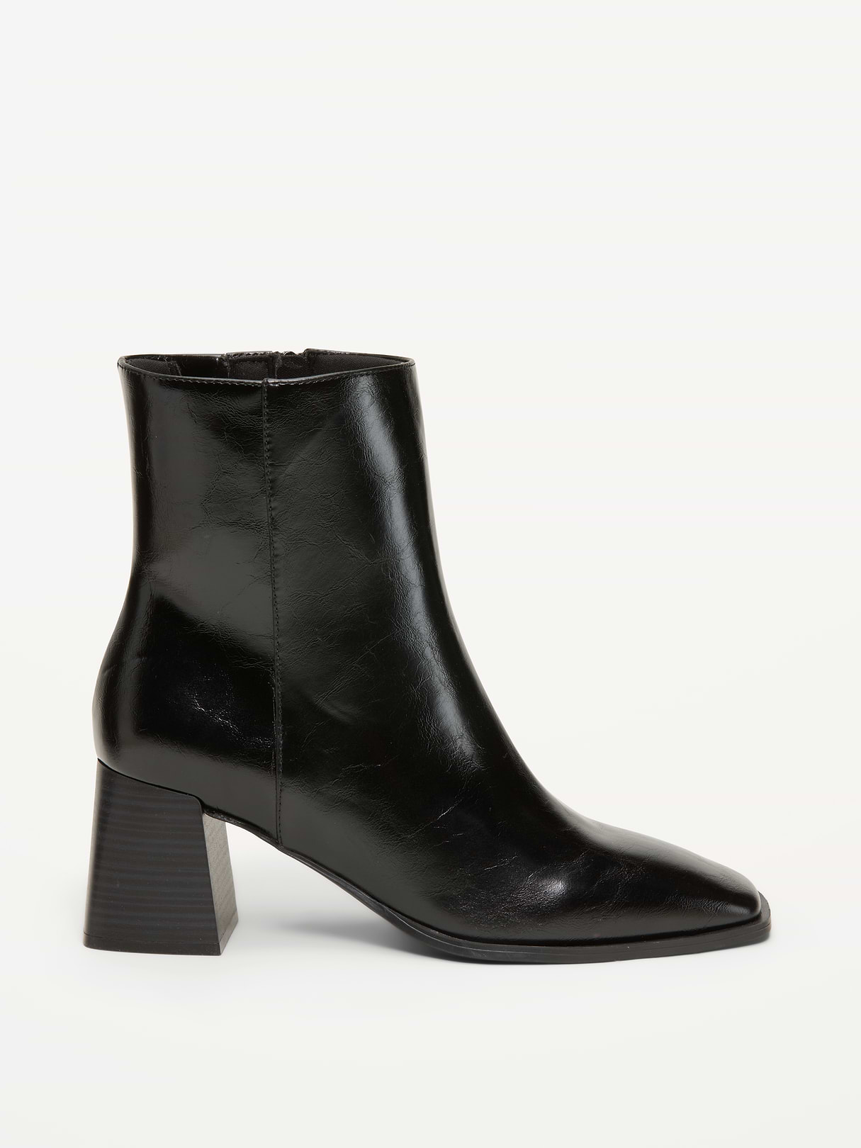 Square-Toe Block-Heel Boots for Women - Black Jack