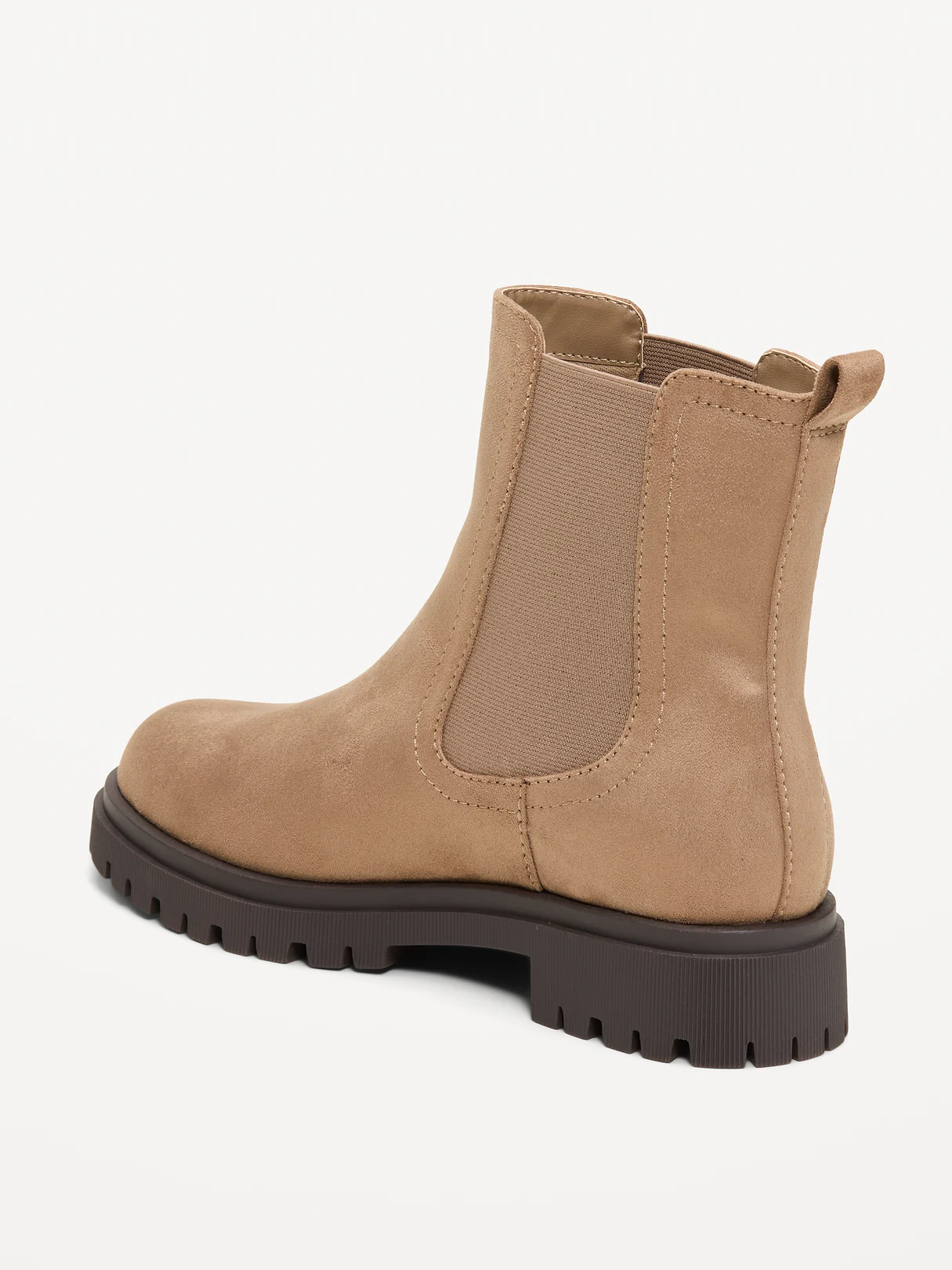 Faux-Suede Chelsea Boots for Women - Warm Taupe