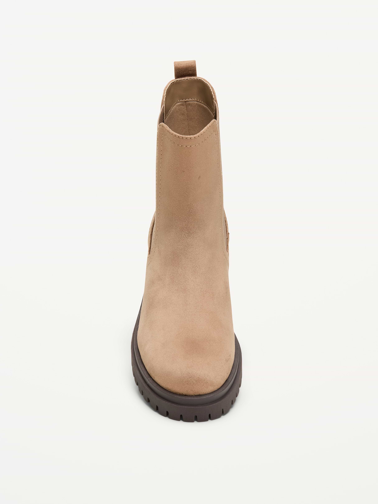 Faux-Suede Chelsea Boots for Women - Warm Taupe
