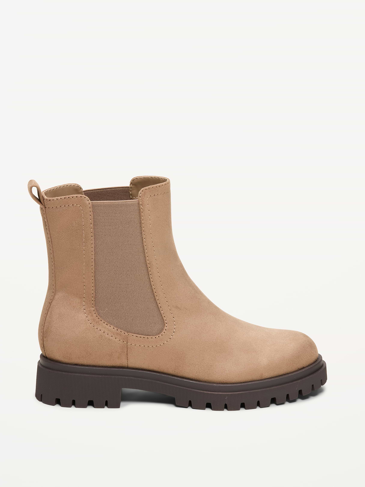 Faux-Suede Chelsea Boots for Women - Warm Taupe