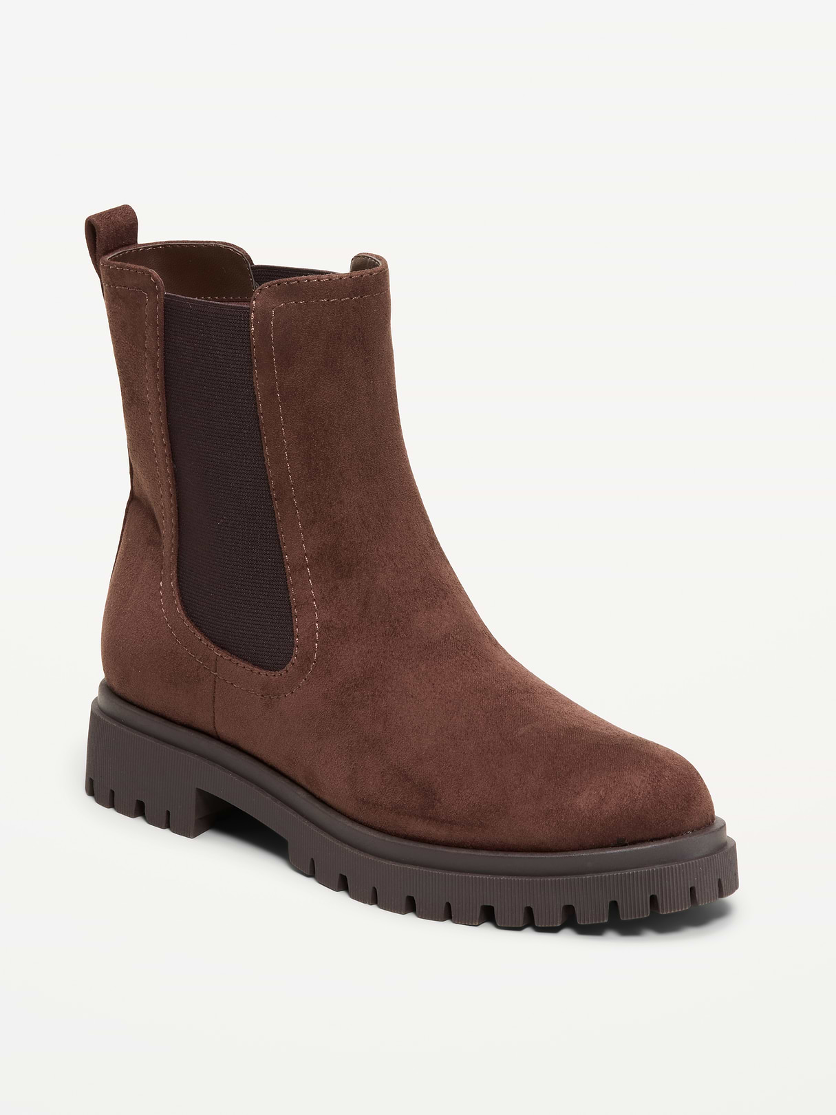 Faux-Suede Chelsea Boots for Women - Cocoa
