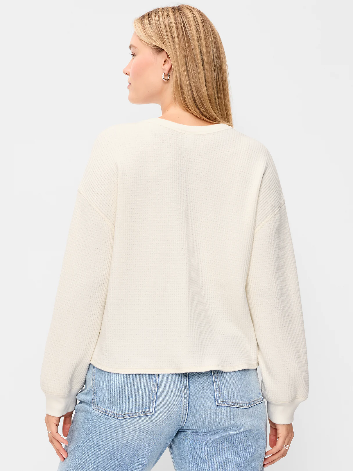 Long-Sleeve Crew-Neck Henley T-Shirt - Sea Salt