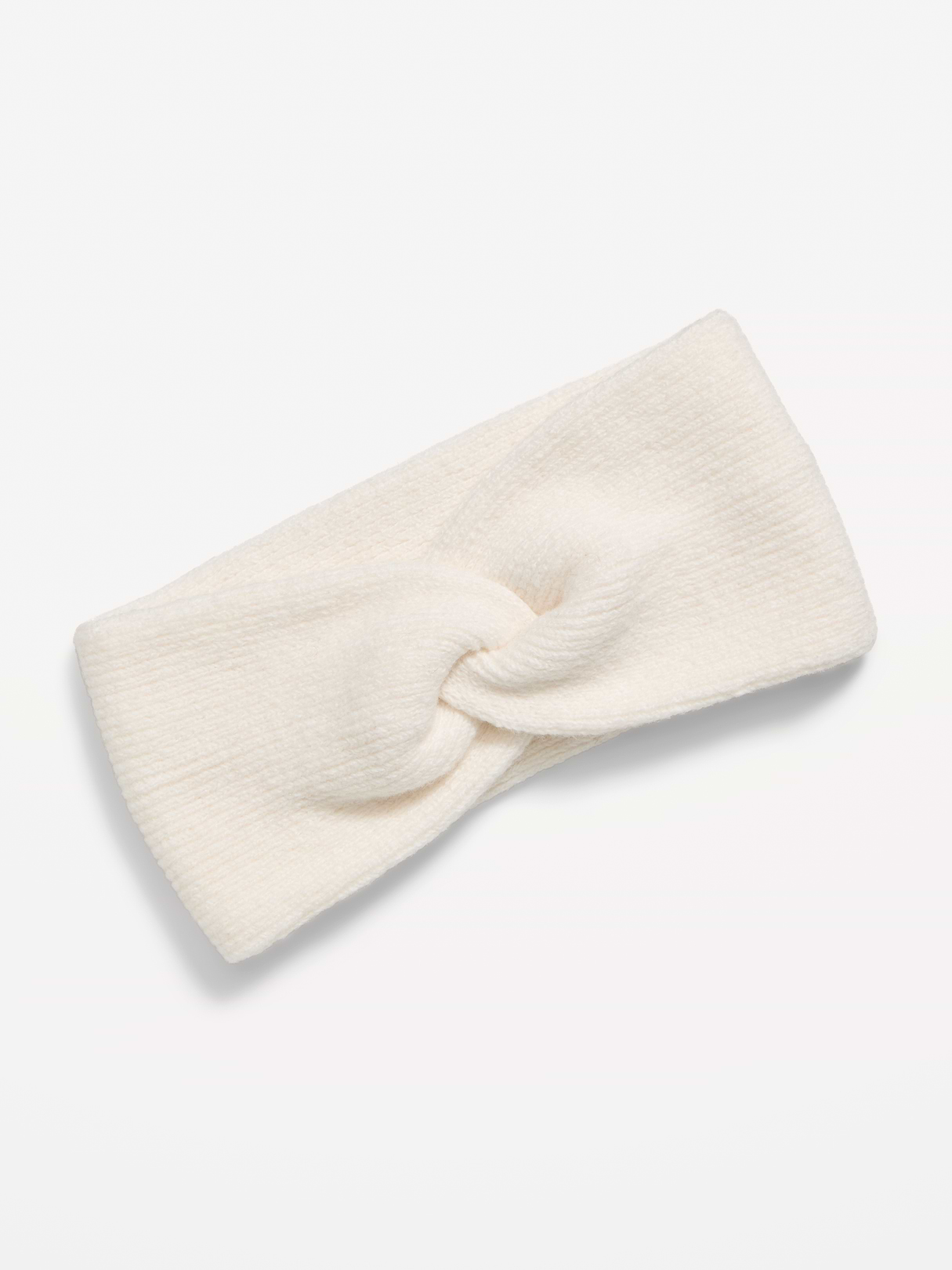 Rib-Knit Twist-Front Headband - Creme De La Creme