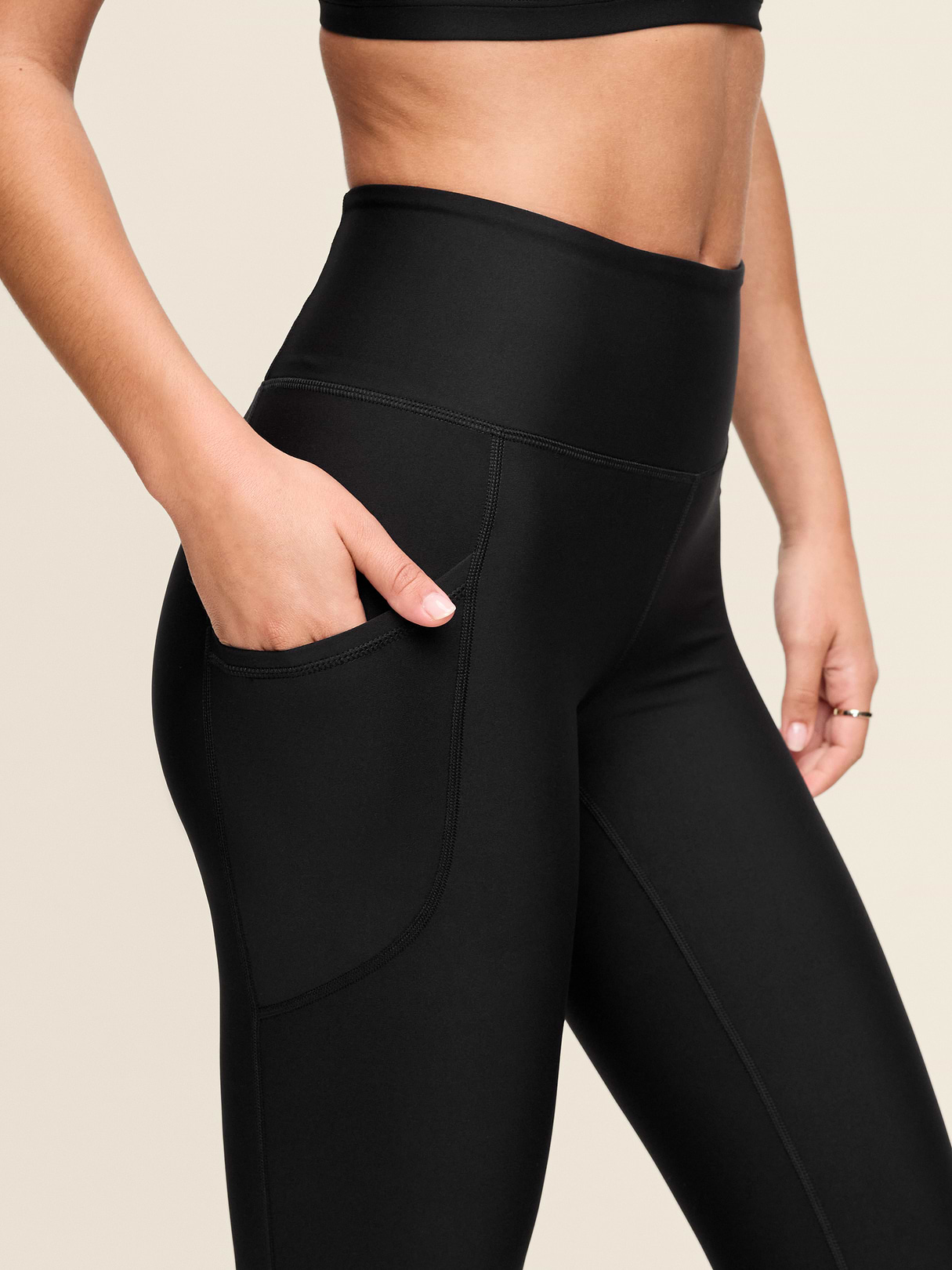 High-Waisted PowerSoft Full-Length Pocket Leggings - Black Jack (751138212)