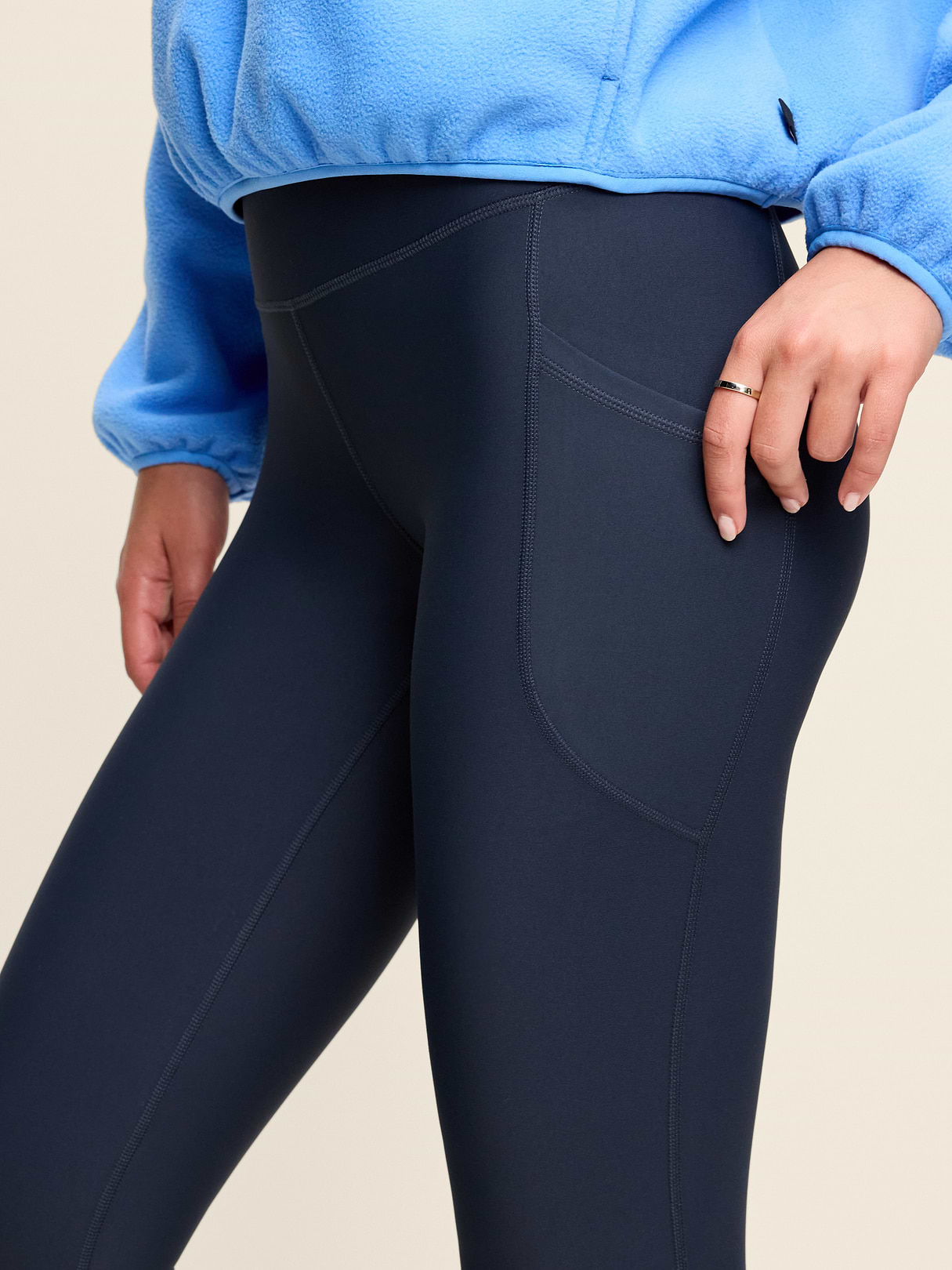 High-Waisted PowerSoft Full-Length Pocket Leggings - Dusk Navy (751138202)