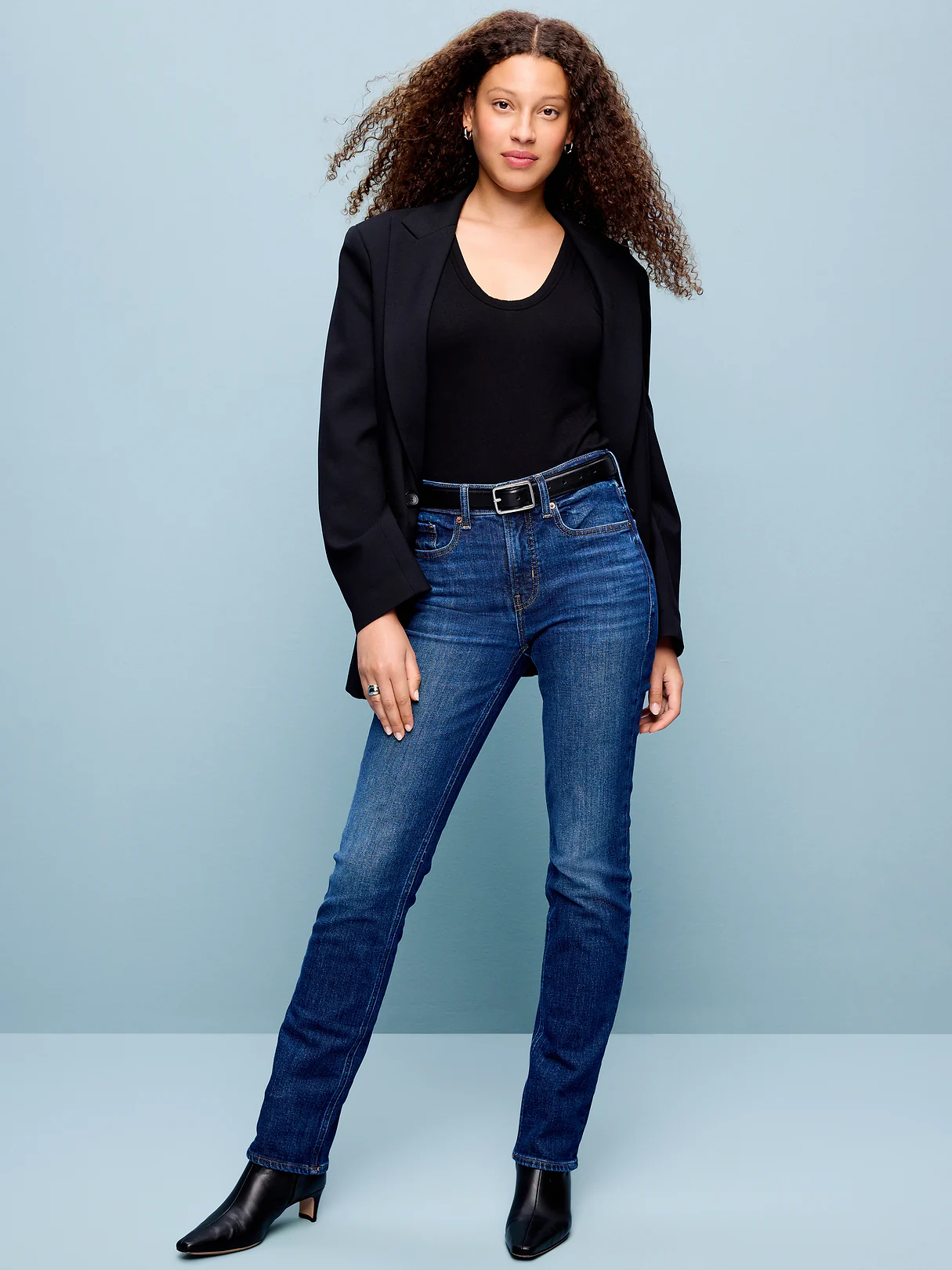 Mid-Rise Straight Leg Jeans - Indigo Archive