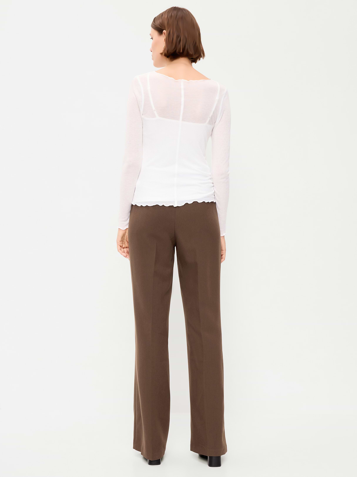High-Waisted Patch Pocket Flare Pants - Earthen