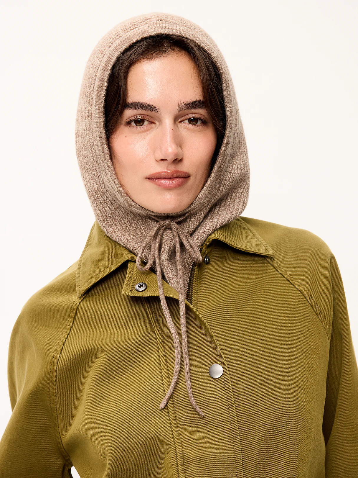 Rib-Knit Balaclava - Neutral