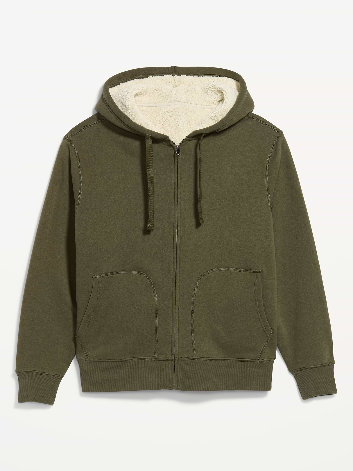 Sherpa-Lined Full-Zip Hoodie - Heritage Green