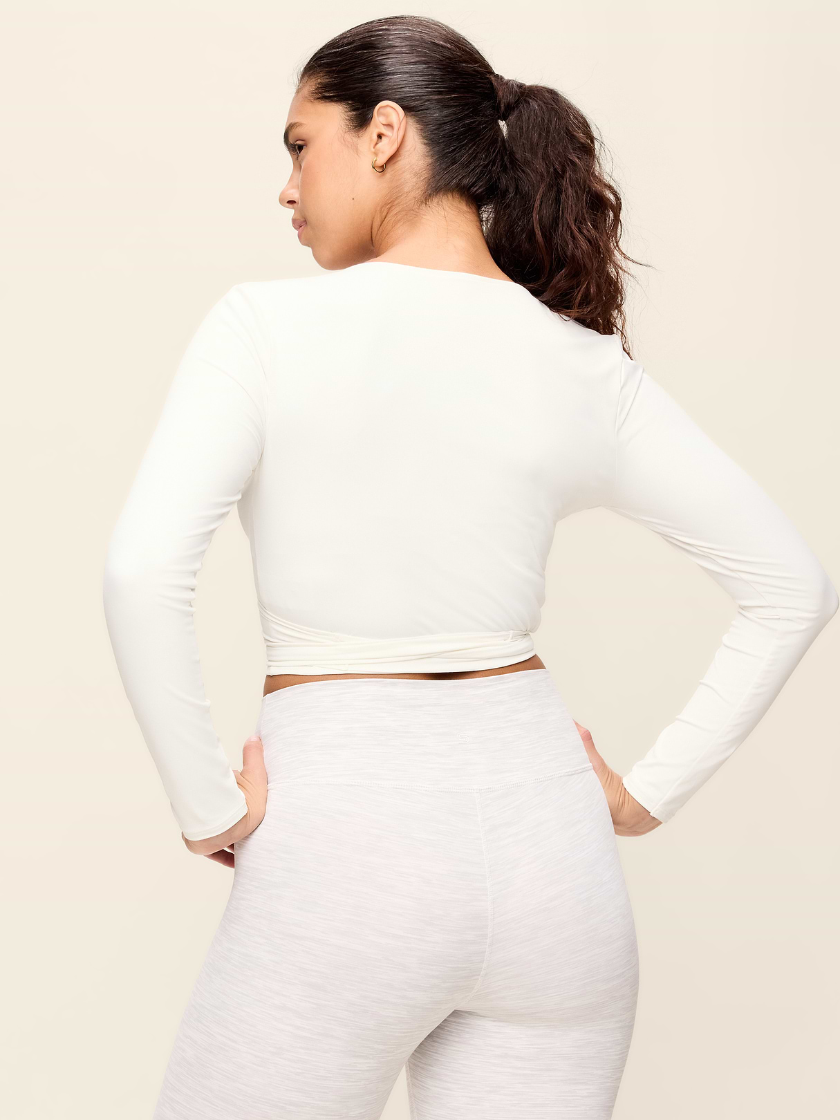 StudioSmooth Long-Sleeve Wrap Top - Magnolia