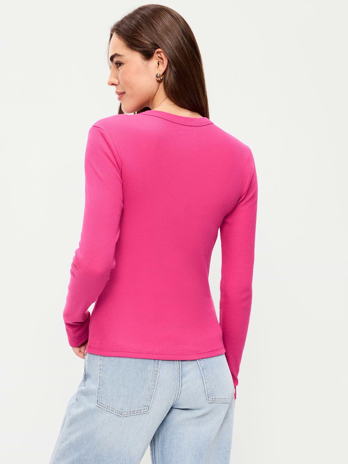 Snug Long-Sleeve Striped Ribbed T-Shirt - Papyrus Flower