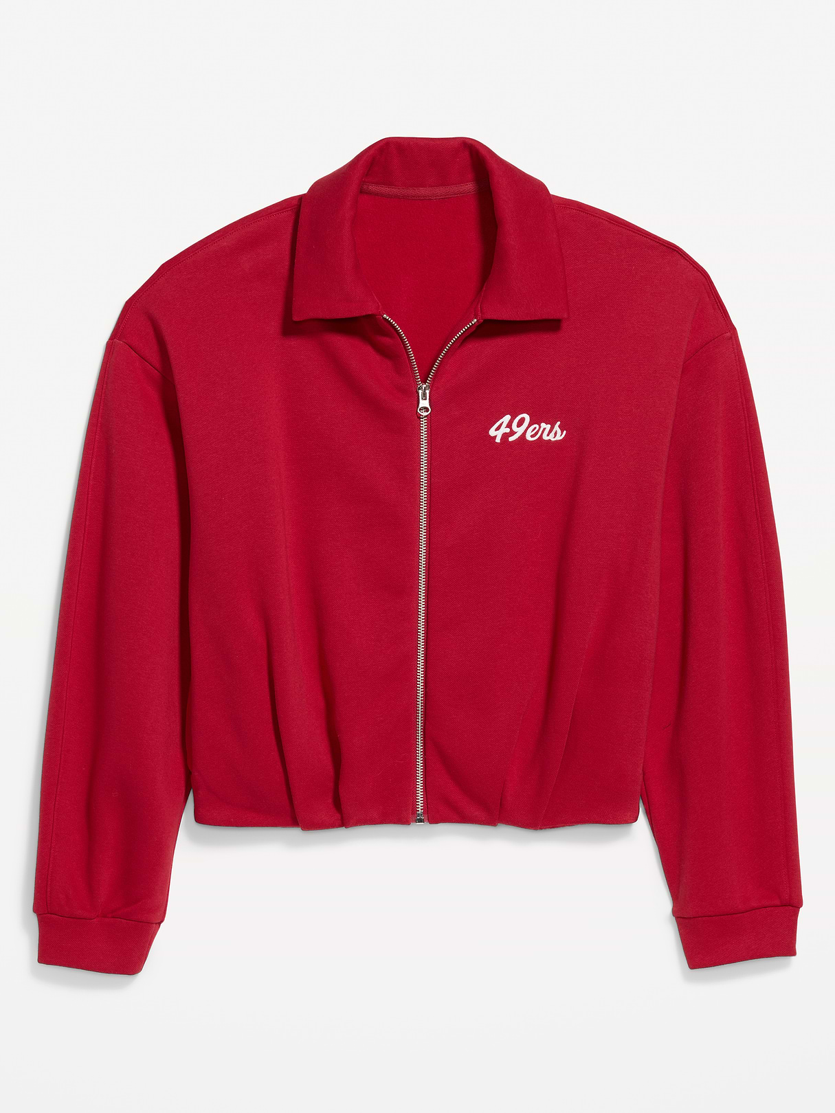 Buffalo Bills Oversized Fleece Bomber Jacket for Women - San Francisco 49ers