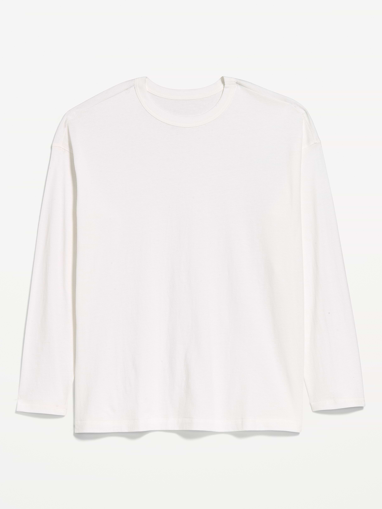 Oversized EveryWear Long-Sleeve Tunic T-Shirt - White Lilies