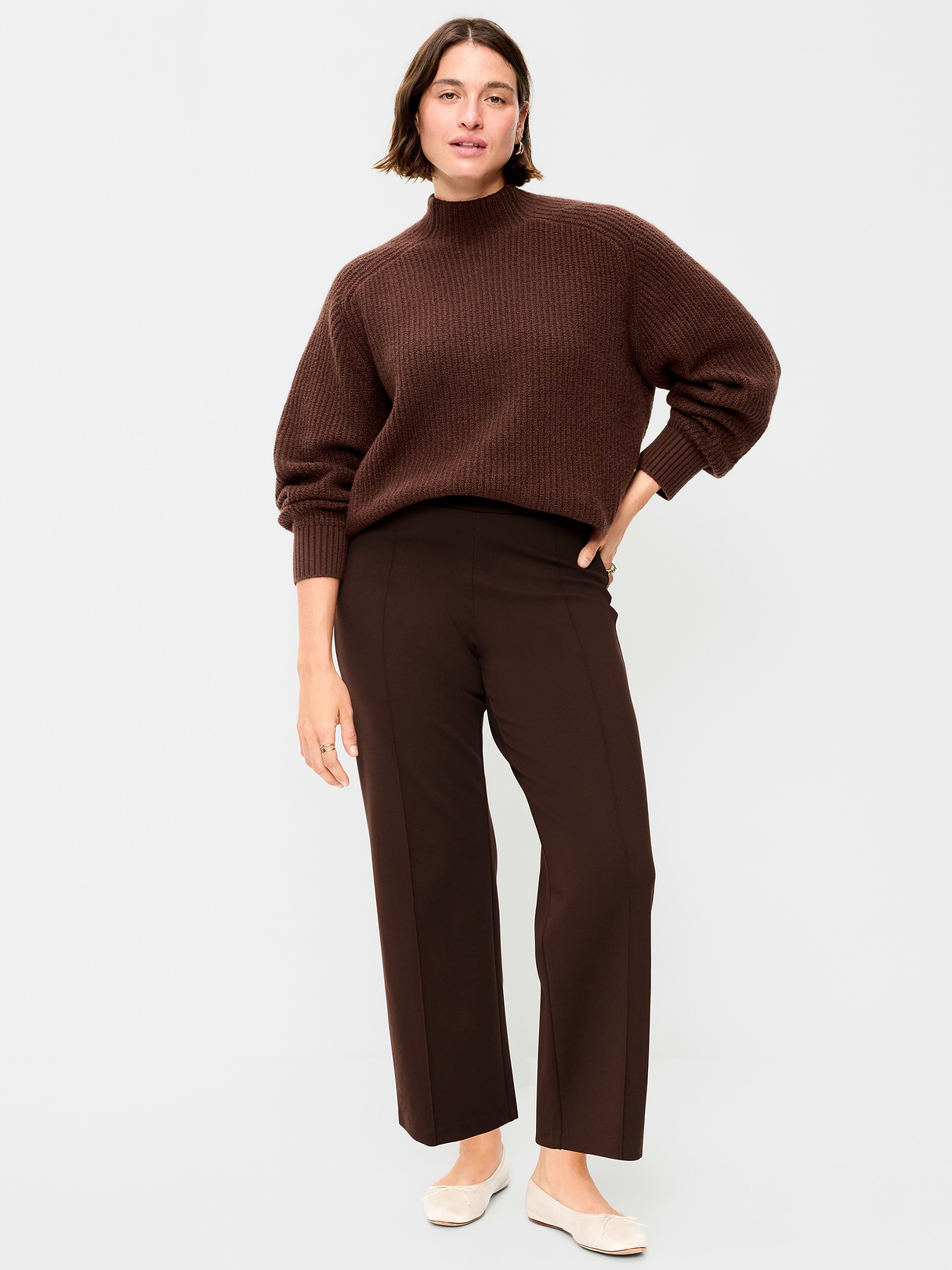 Extra High-Waisted Stevie Straight Pants - Earthen