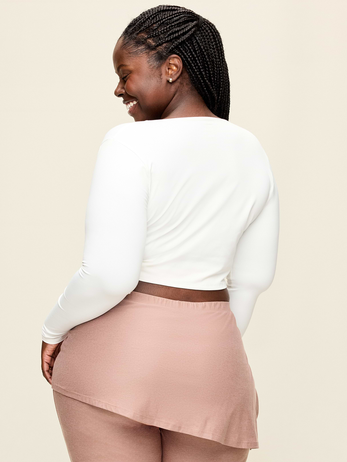 StudioSmooth Long-Sleeve Wrap Top - Magnolia