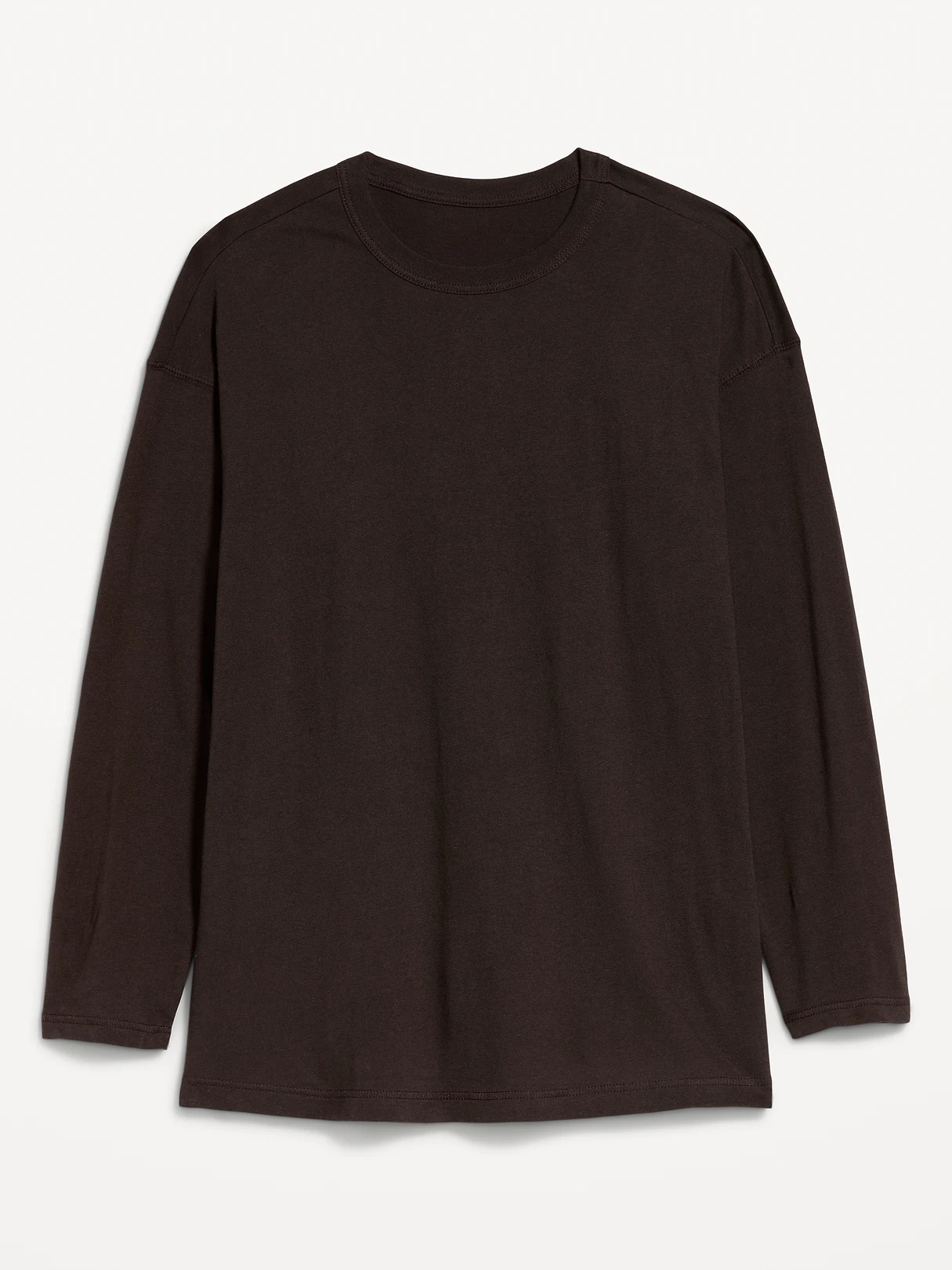 Oversized EveryWear Long-Sleeve Tunic T-Shirt - Black Coffee