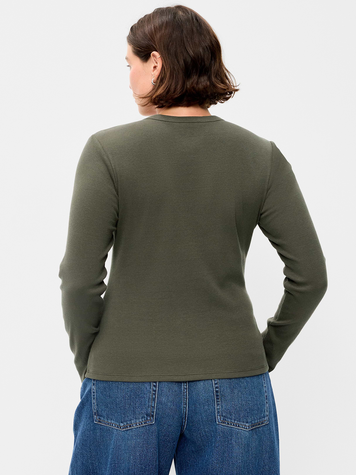 Snug Long-Sleeve Striped Ribbed T-Shirt - Forest Tapestry