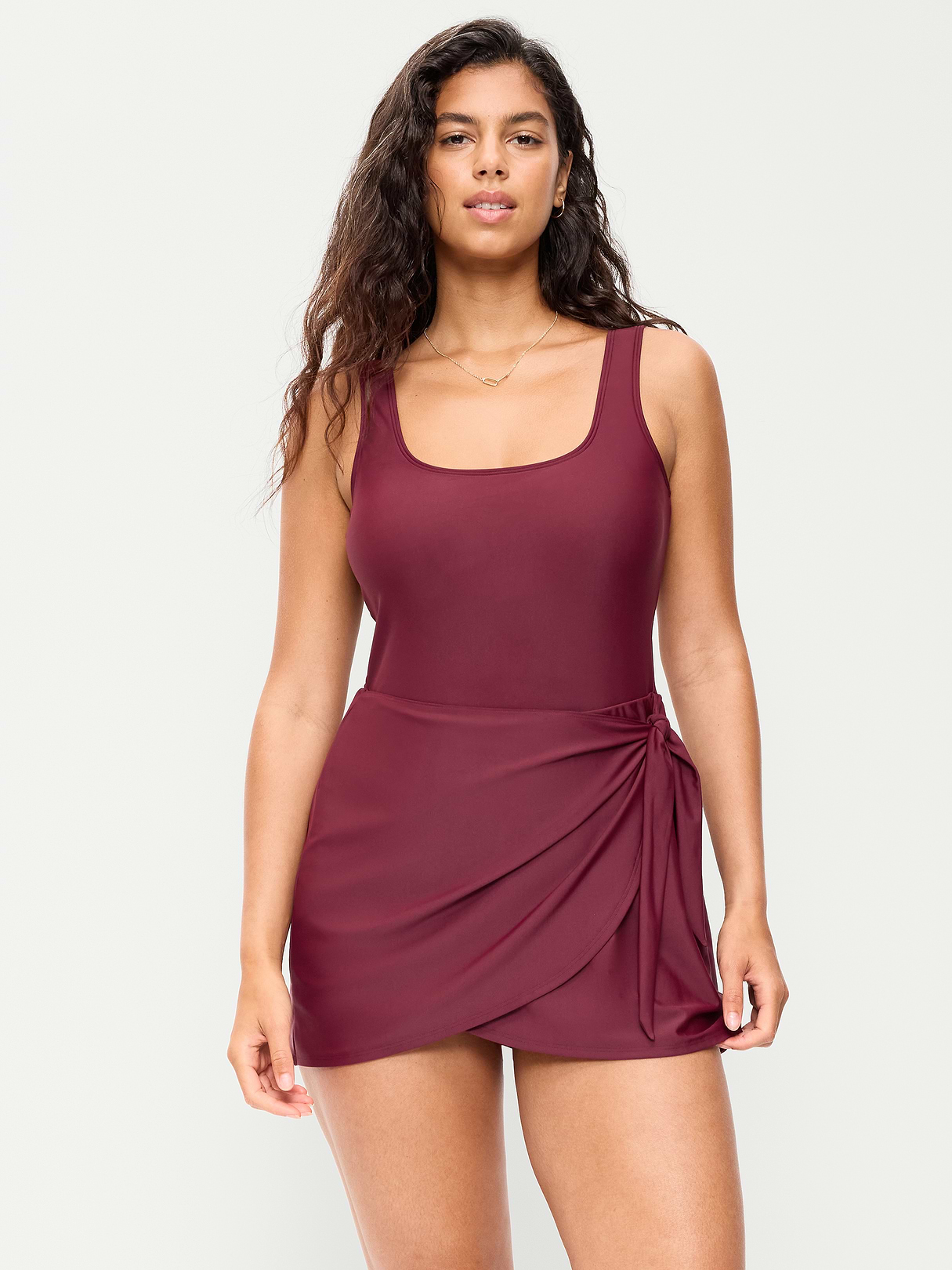 Pique Side-Tie Swim Dress - Wasting Tasting