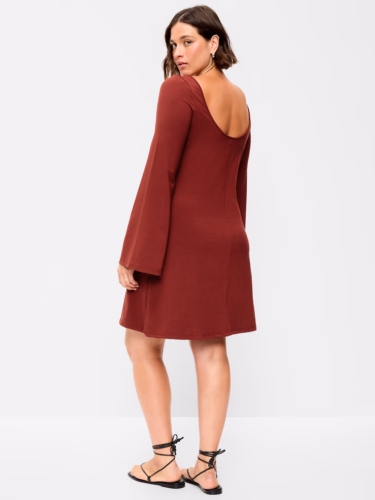 Low-Back Flare Mini Dress - Emberglow