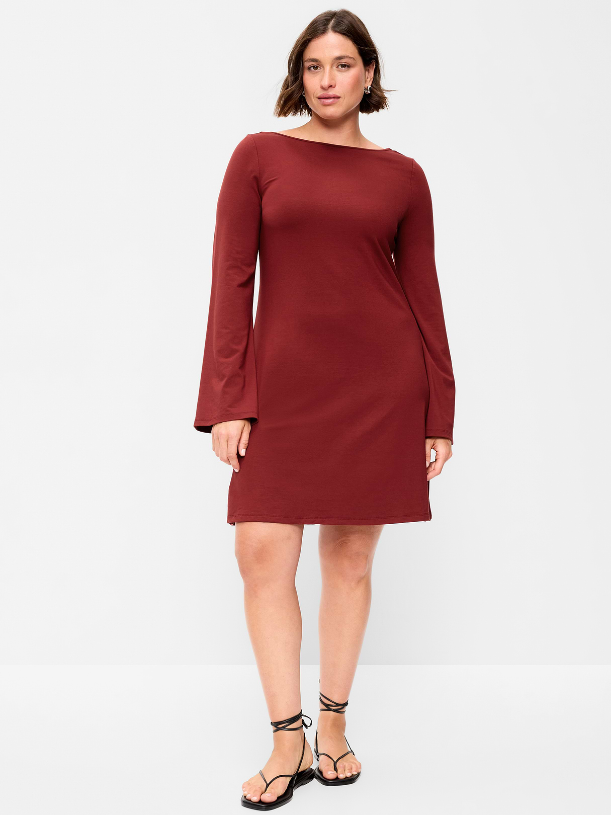 Low-Back Flare Mini Dress - Emberglow