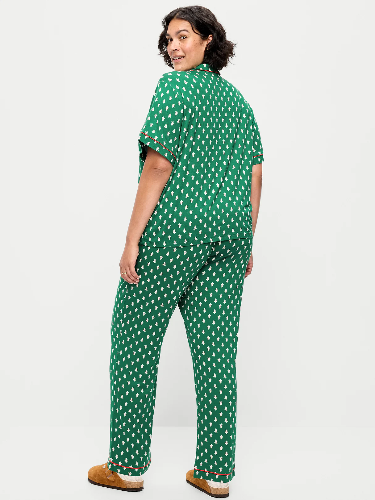Sunday Sleep Knit Jersey Pant Set - Green Trees