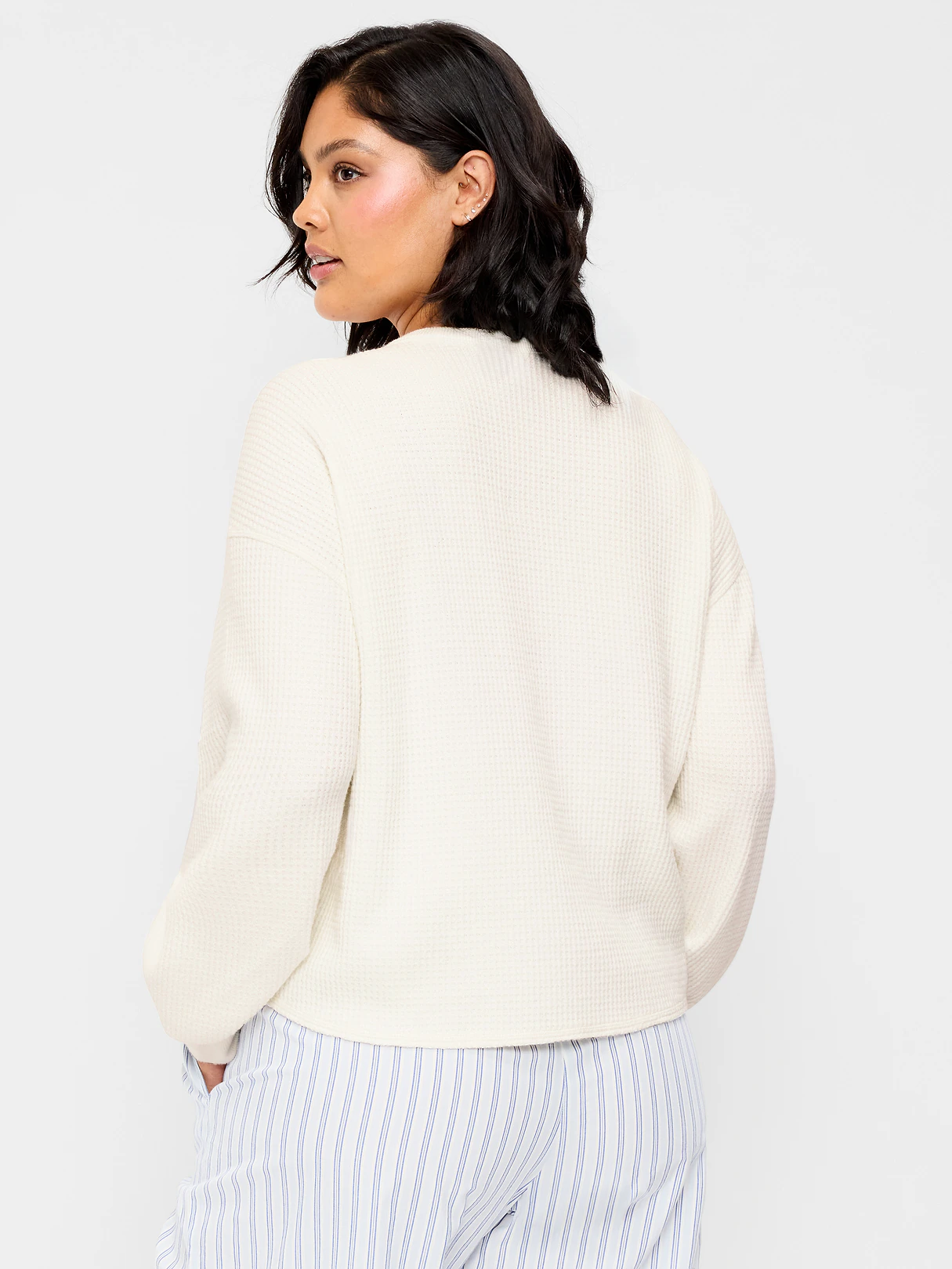 Long-Sleeve Crew-Neck Henley T-Shirt - Sea Salt