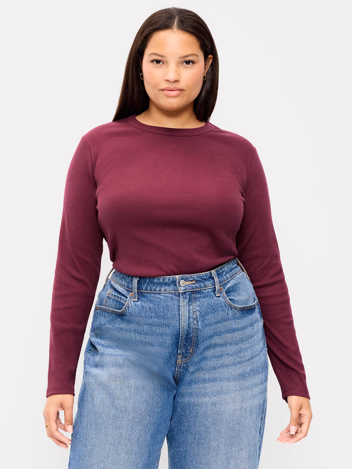 Snug Long-Sleeve Striped Ribbed T-Shirt - Reddy Or Not