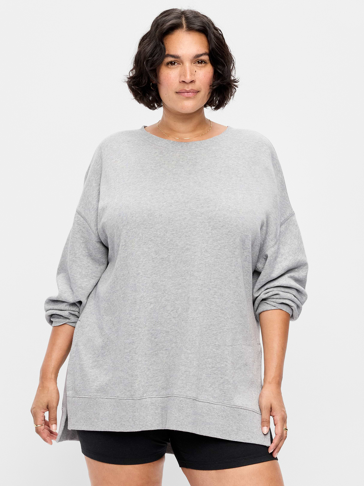 SoComfy Relaxed Tunic Sweatshirt - Heather Gray
