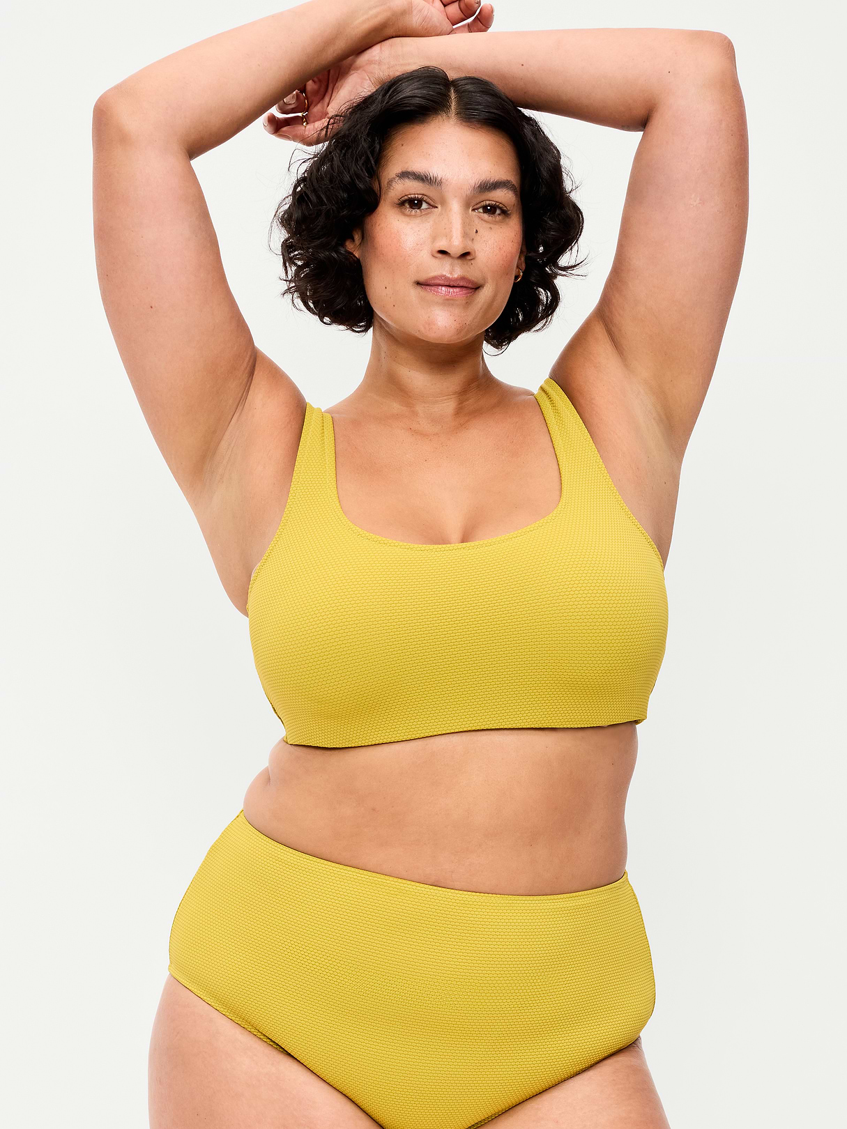 Ribbed Scoop-Neck Swim Top - Lacewing