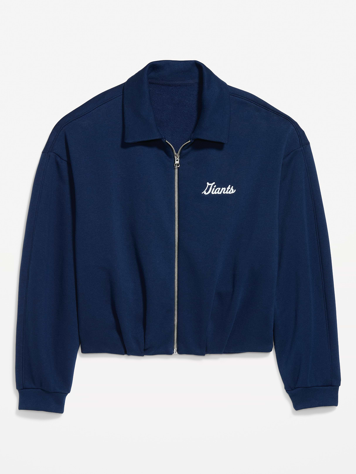 Buffalo Bills Oversized Fleece Bomber Jacket for Women - New York Giants