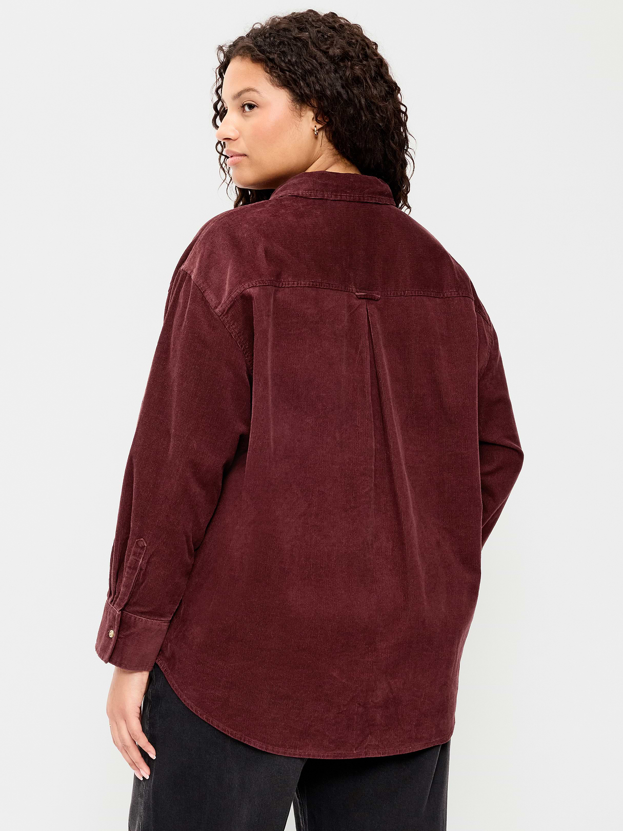 Oversized Boyfriend Button-Down Corduroy Shirt - Reddy Or Not