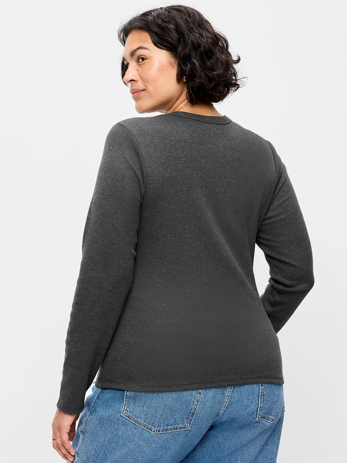 Snug Long-Sleeve Striped Ribbed T-Shirt - Panther