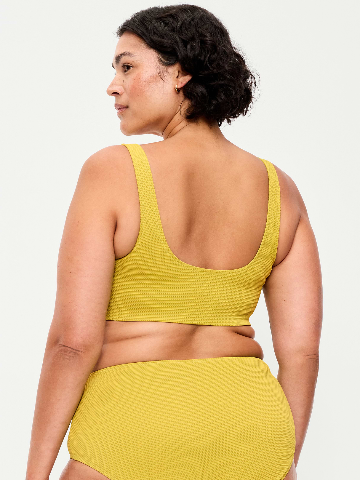 Ribbed Scoop-Neck Swim Top - Lacewing