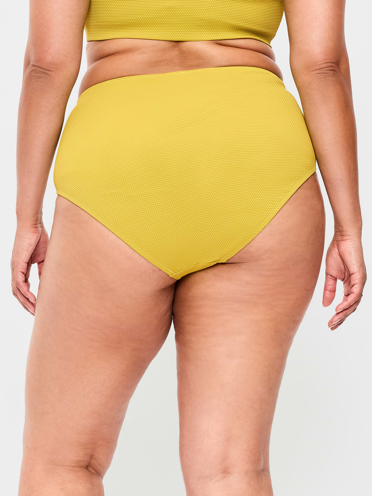 High-Waisted Ribbed Bikini Swim Bottoms - Lacewing