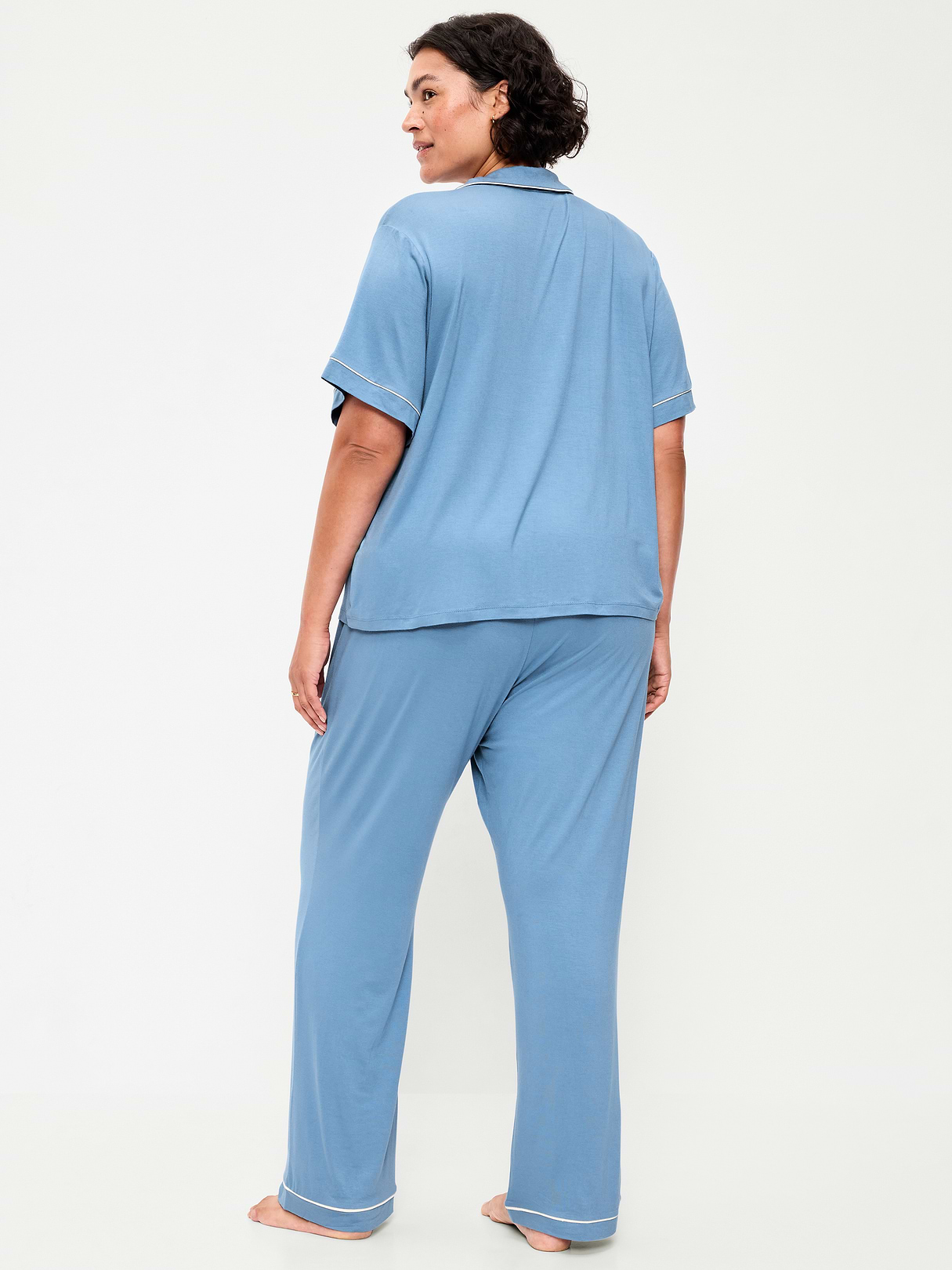 Sunday Sleep Knit Jersey Pant Set - Naturalist Blue