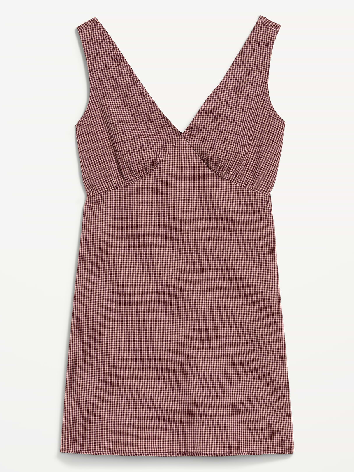 Sleeveless A-Line Mini Dress - Pink Gingham