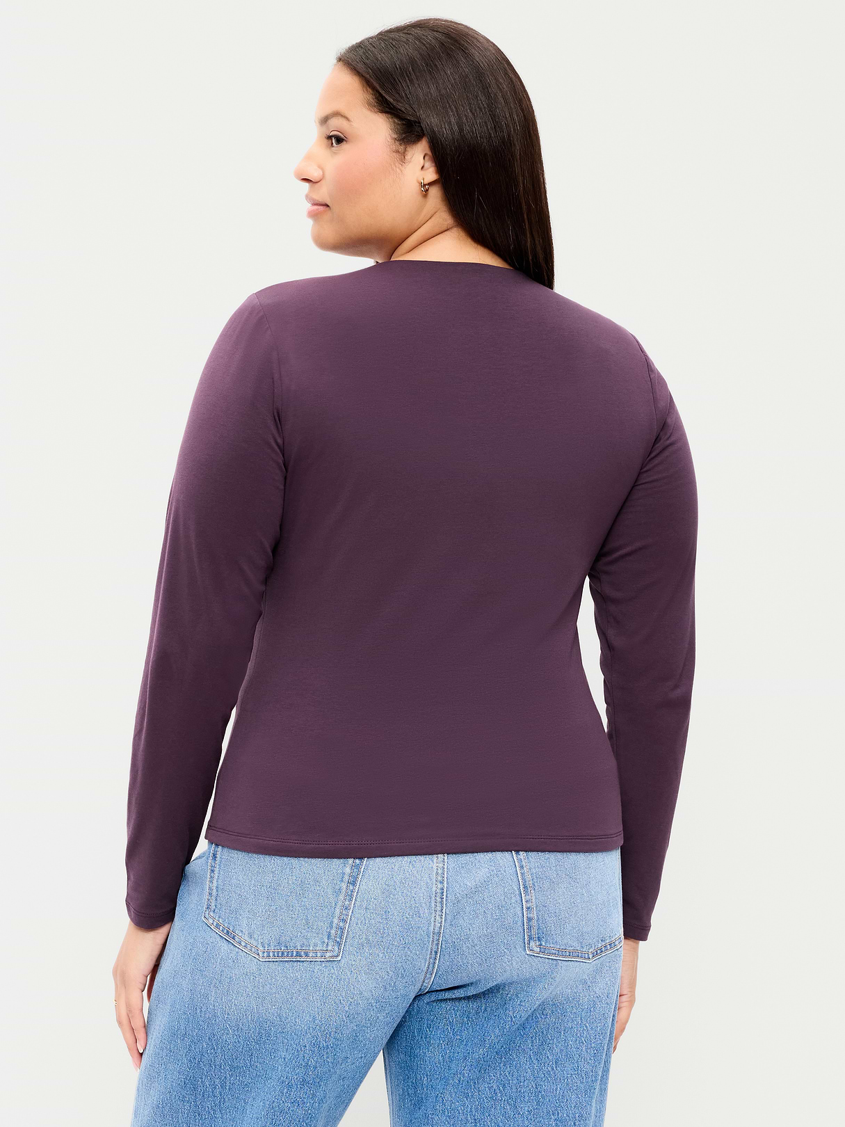 Hug Double-Layer Crew-Neck Long-Sleeve Top - Veil my Night