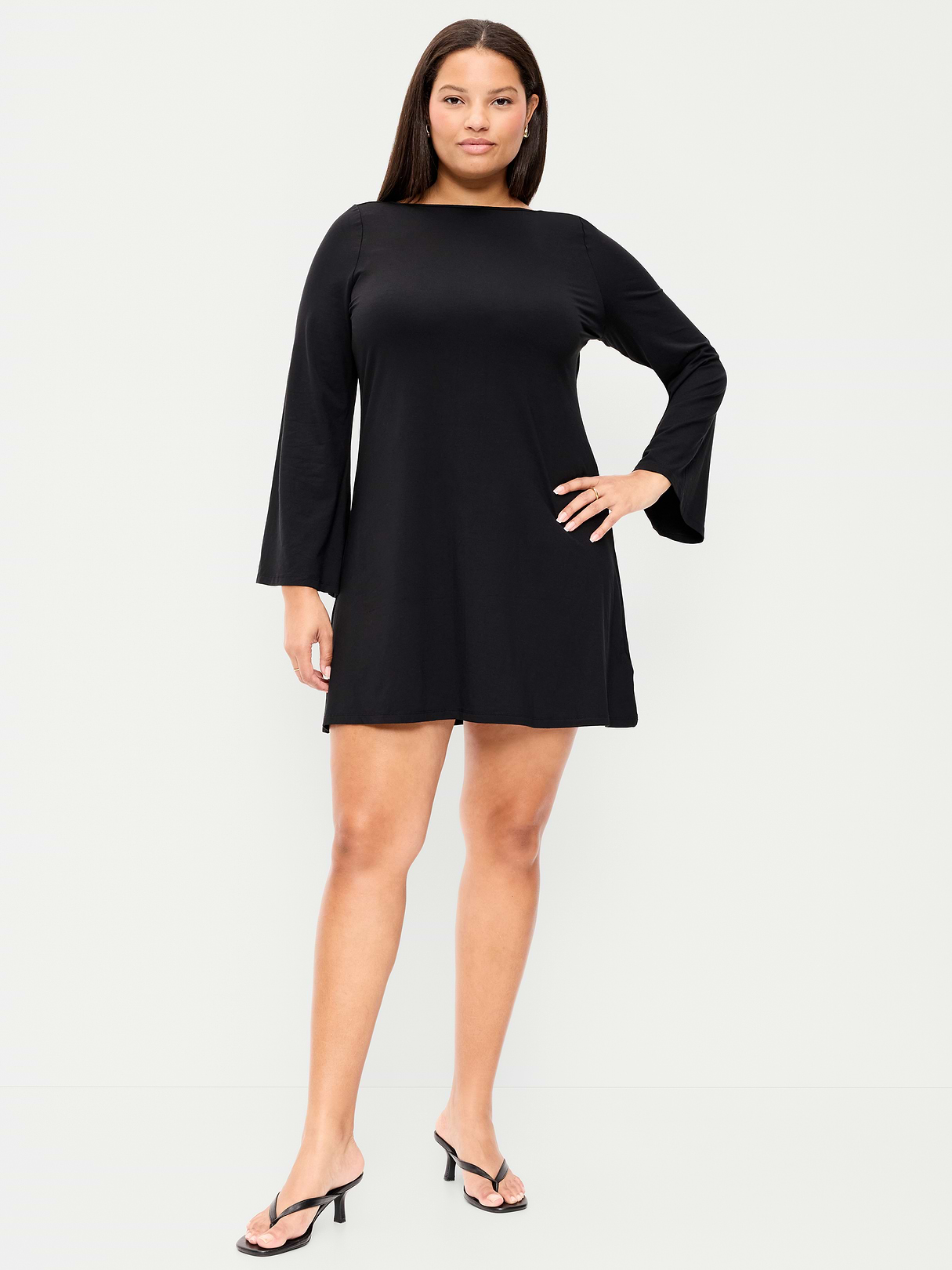 Low-Back Flare Mini Dress - Black Jack