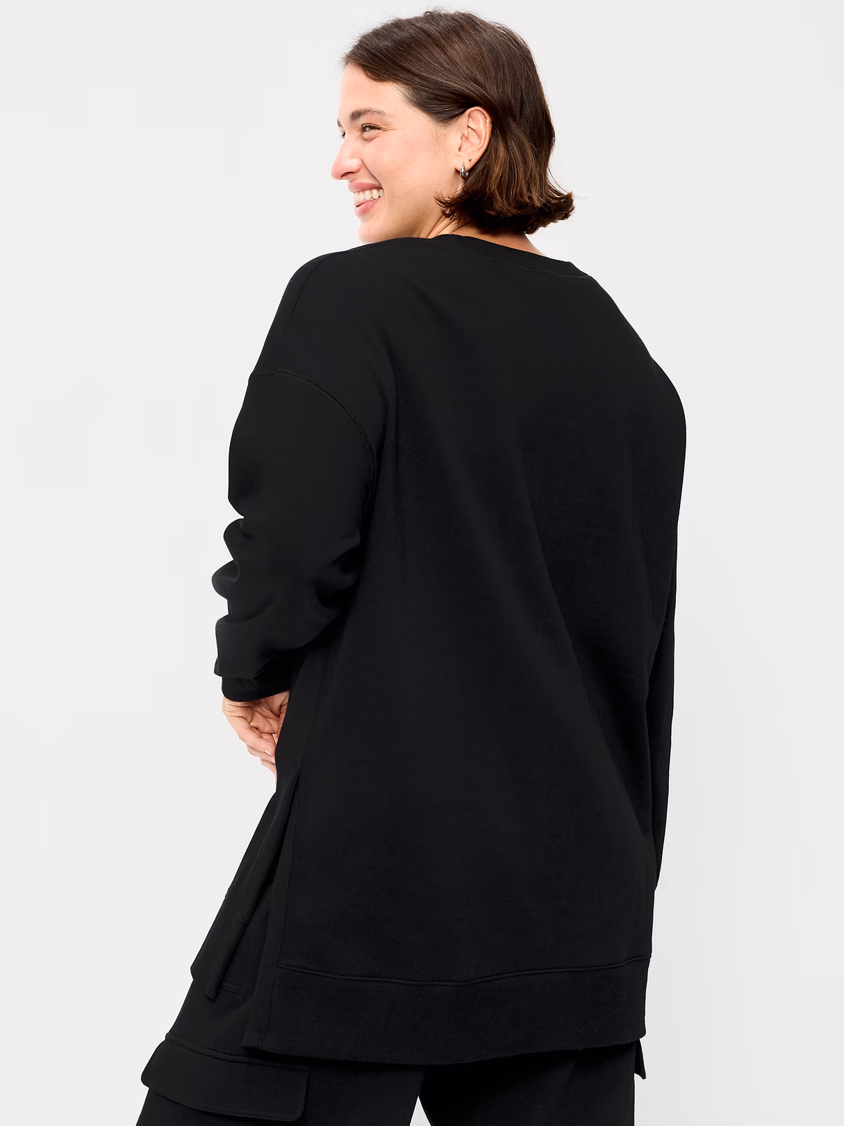 SoComfy Relaxed Tunic Sweatshirt - Black Jack