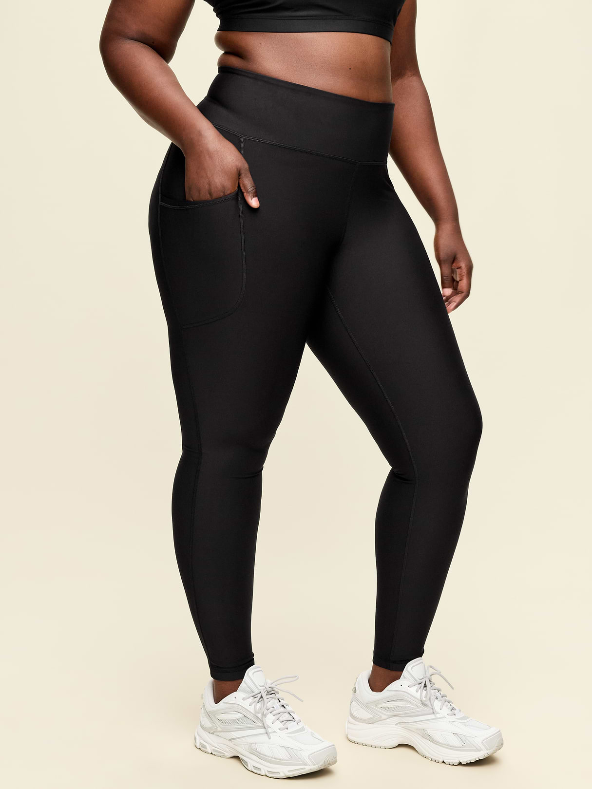 High-Waisted PowerSoft Full-Length Pocket Leggings - Black Jack (751138212)