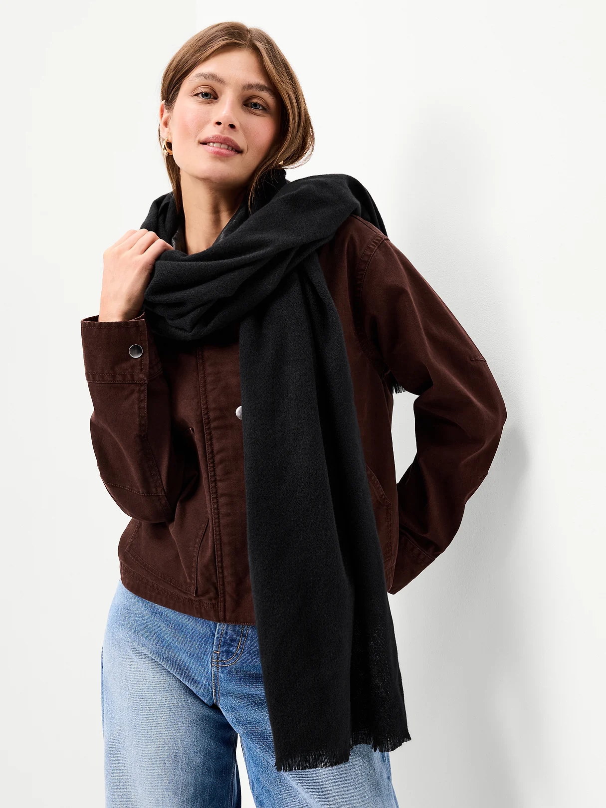 Flannel Printed Scarf - Black Jack