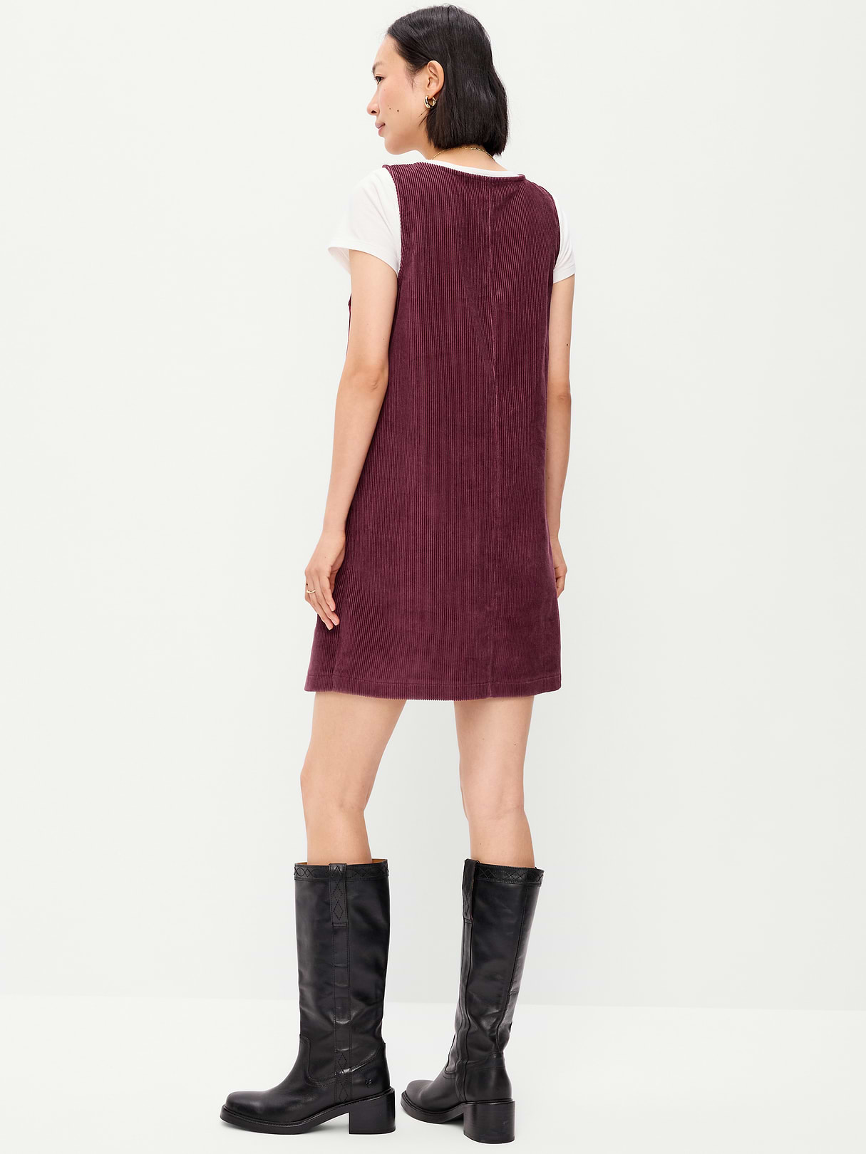 Sleeveless Pinafore Mini Dress - Red Lacquer