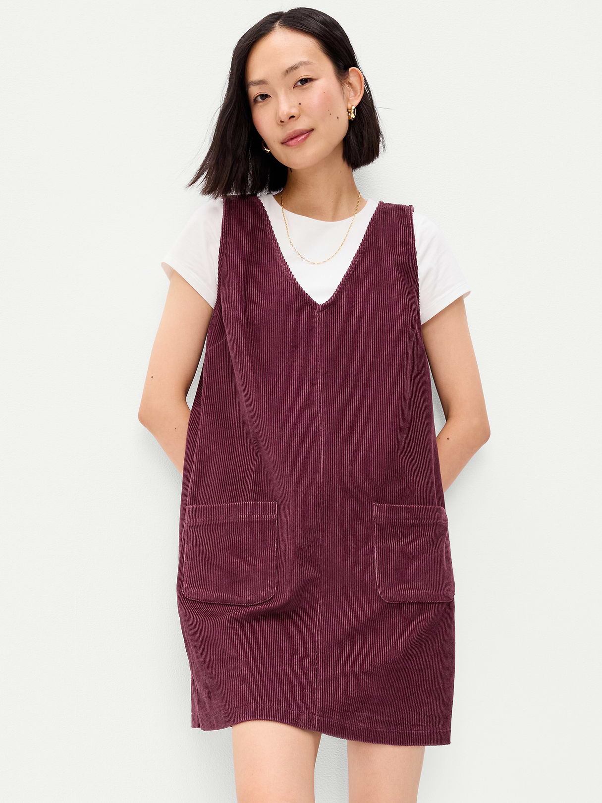 Sleeveless Pinafore Mini Dress - Red Lacquer