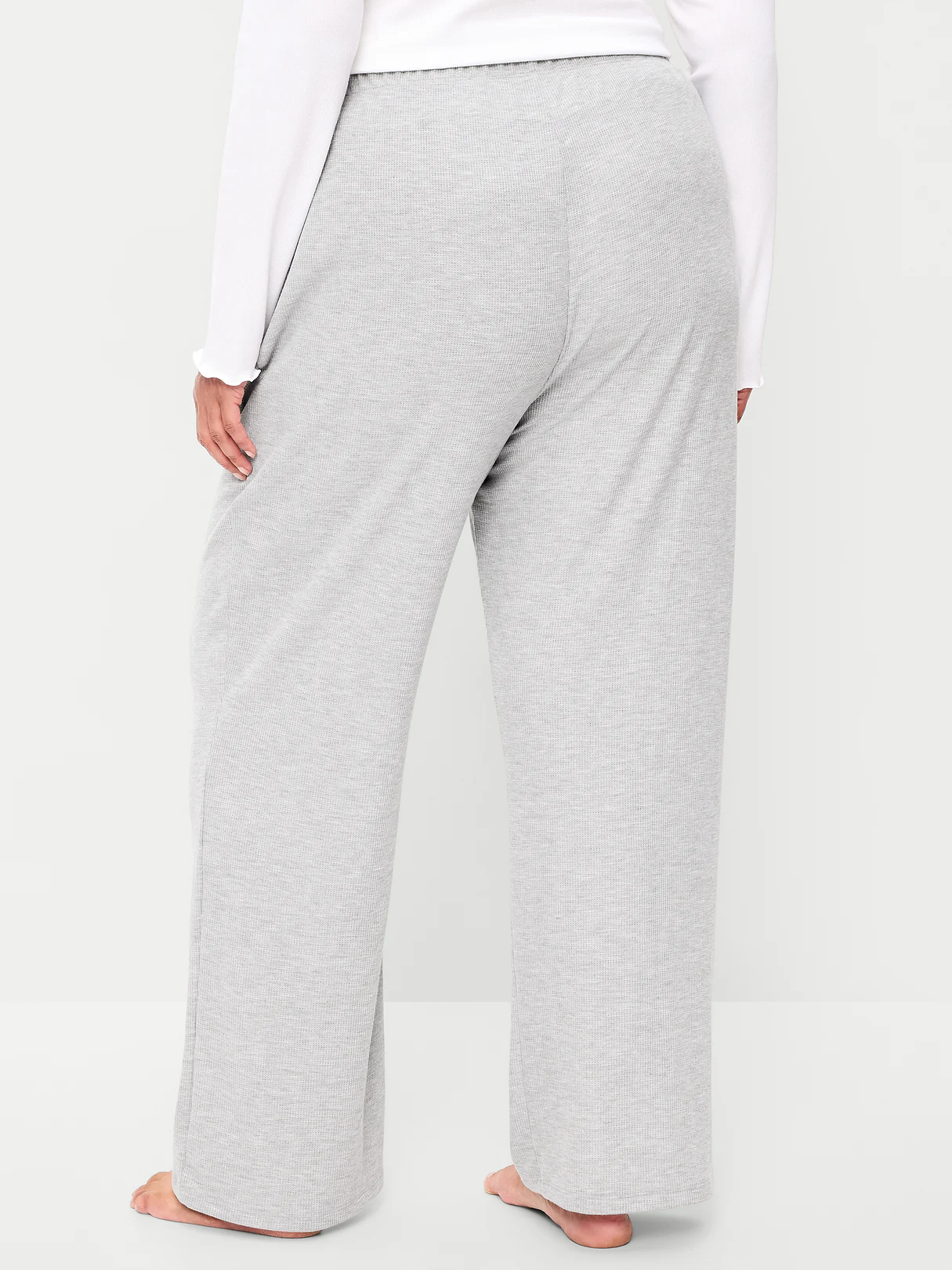 Waffle-Textured Pajama Pants - Heather Gray