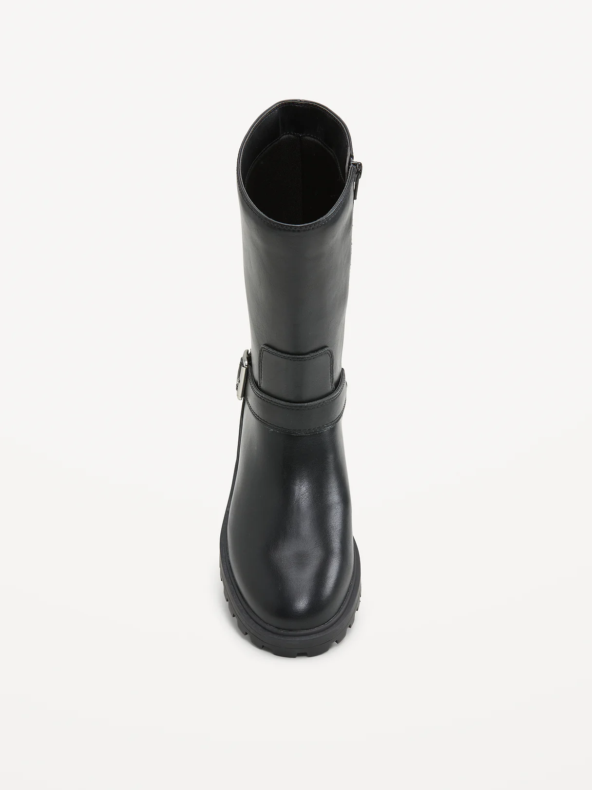 Faux-Leather Moto Boots for Women - Black Jack