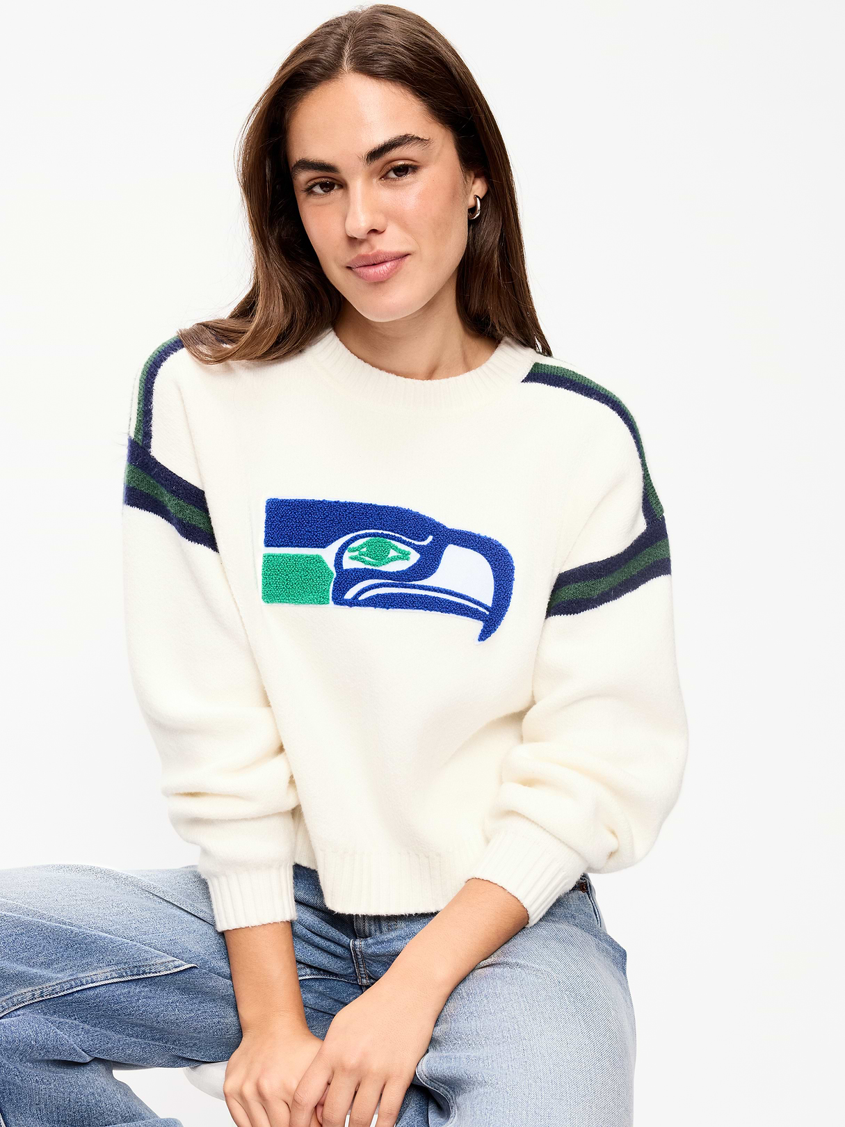 Buffalo Bills Cropped Sweater for Women - Seattle Seahawks