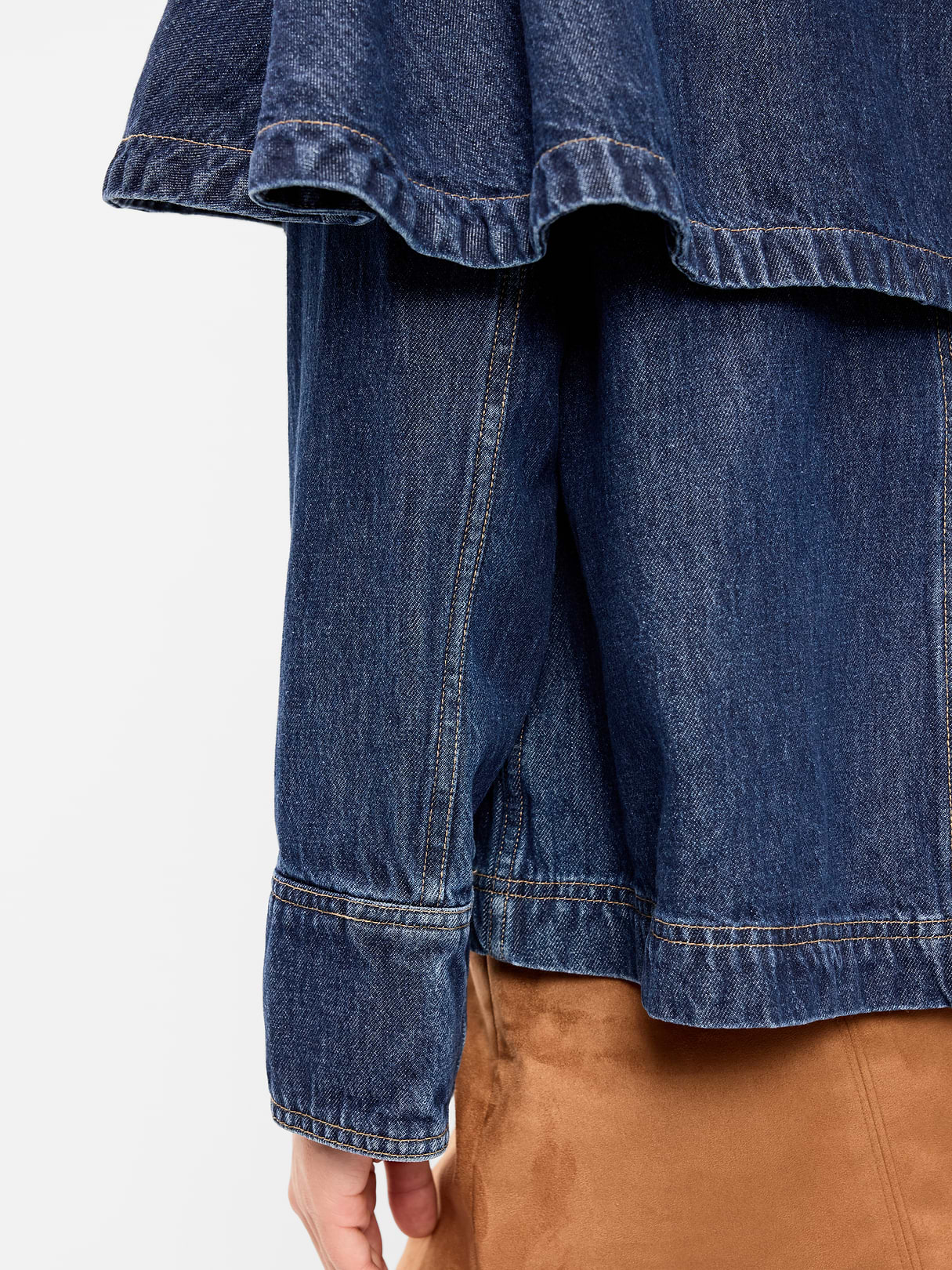 Denim Cape Jacket - Dark Wash