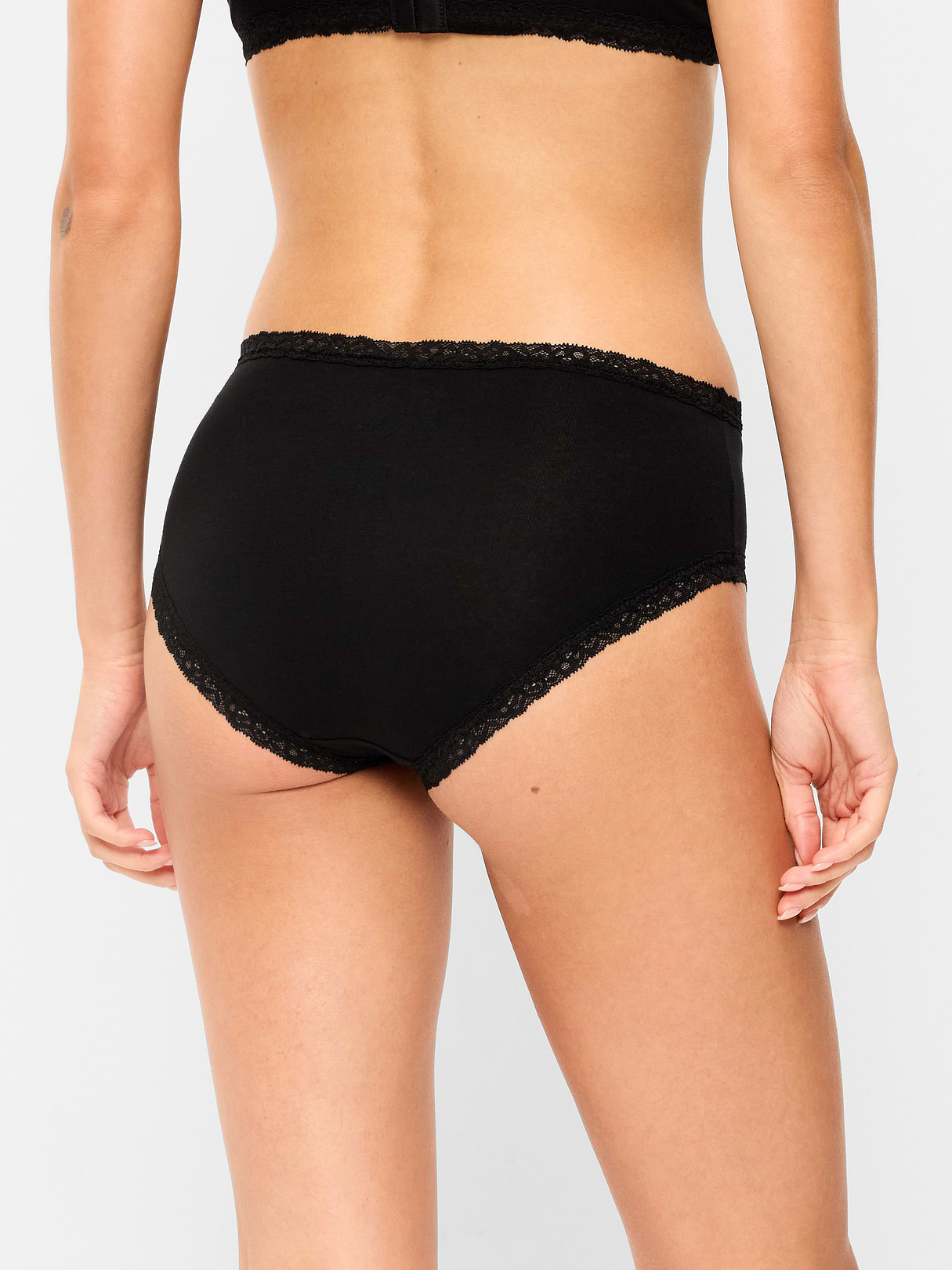 Lace-Trim Hipster Underwear - Black Jack